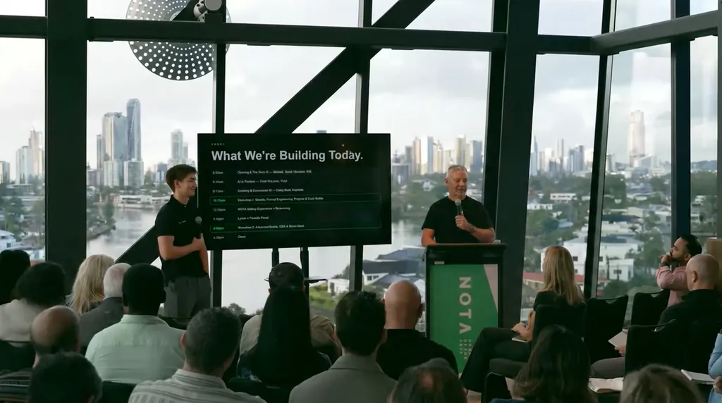 Automate Wise presenting Tax Guru AI at a client event